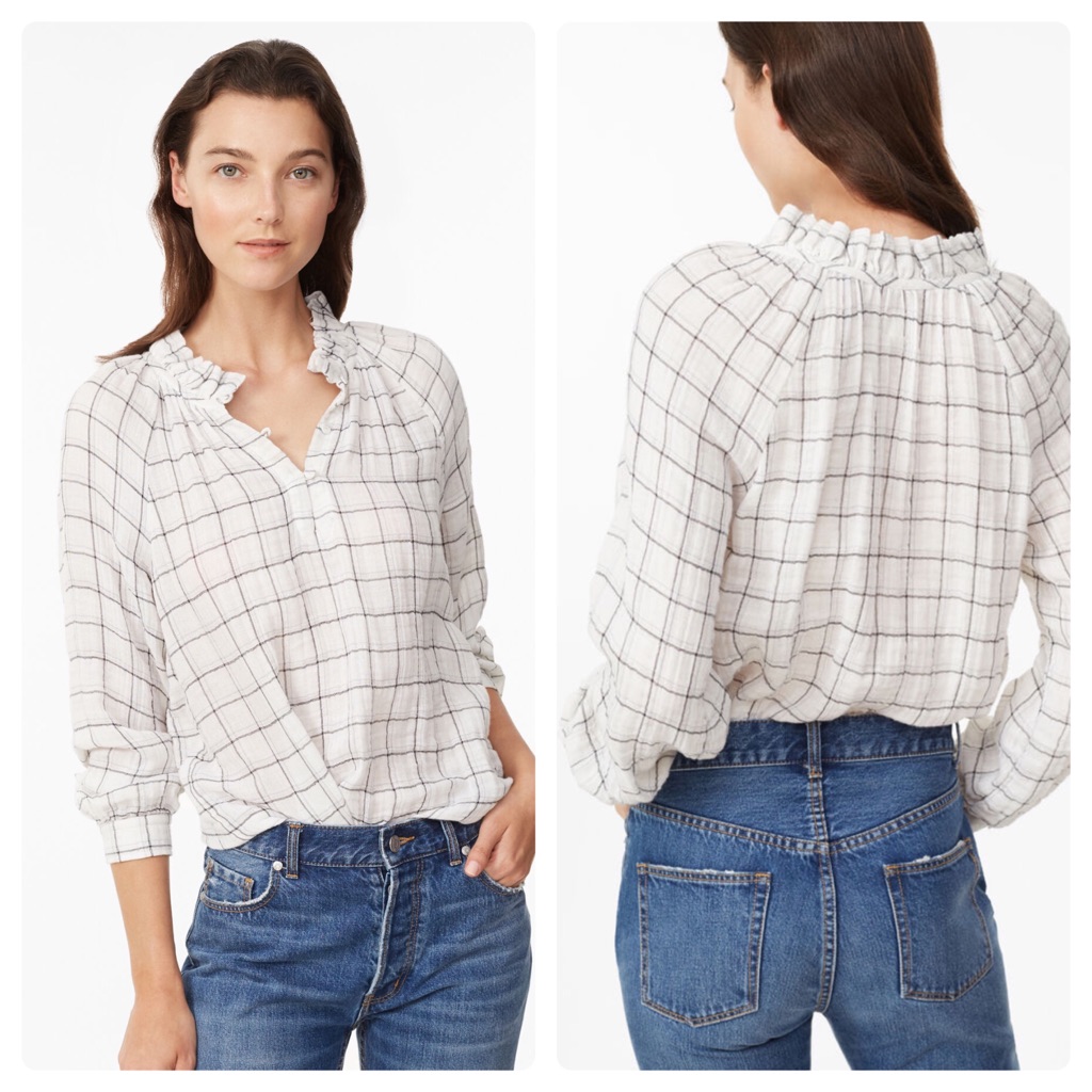 La Vie Lurex Plaid Top Nwt